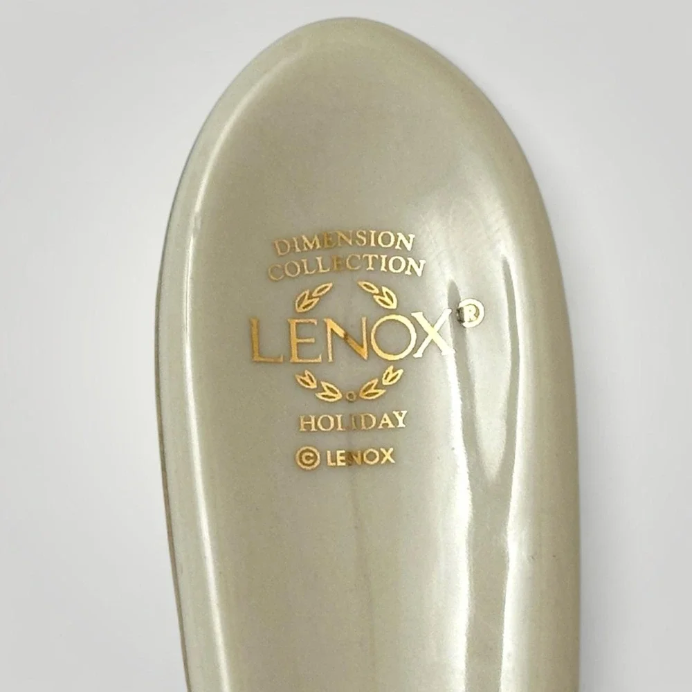 Lenox Holiday Dessert Server Holly Berry Christmas Gold Trim w Box New